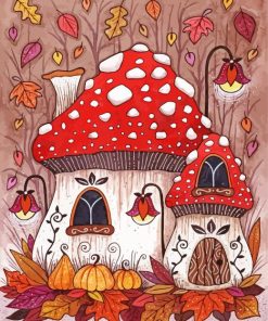 Toadstool Cottage Diamond Painting