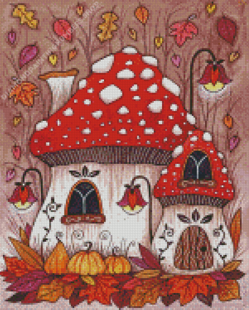 Toadstool Cottage Diamond Painting