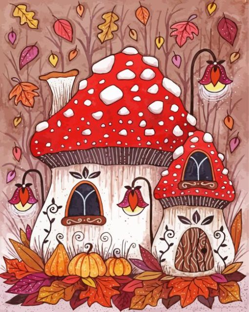 Toadstool Cottage Diamond Painting