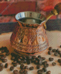 Turkish Coffee Pot And Beans Diamond Painting