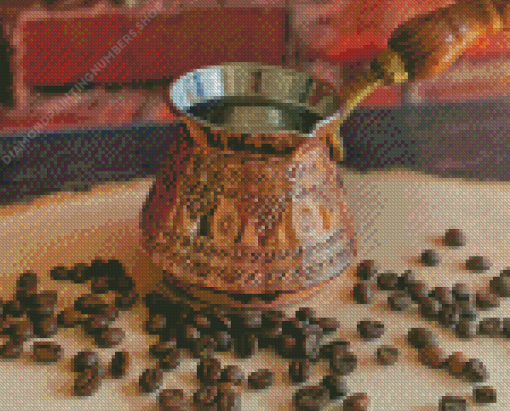 Turkish Coffee Pot And Beans Diamond Painting