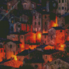 Tuscany Buildings At Night Diamond Painting