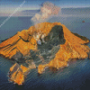 Volcano In Middle Of The Ocean Diamond Painting