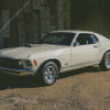 White 1970 Ford Mustang Diamond Painting