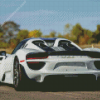 White Porsche 918 Spyder Back Diamond Painting