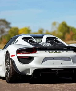 White Porsche 918 Spyder Back Diamond Painting