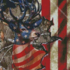 Whitetail Flag Diamond Painting