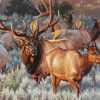 Wild Elk Herd Diamond Painting