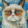 Abstract Grumpy Cat Diamond Painting