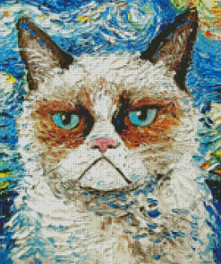 Abstract Grumpy Cat Diamond Painting