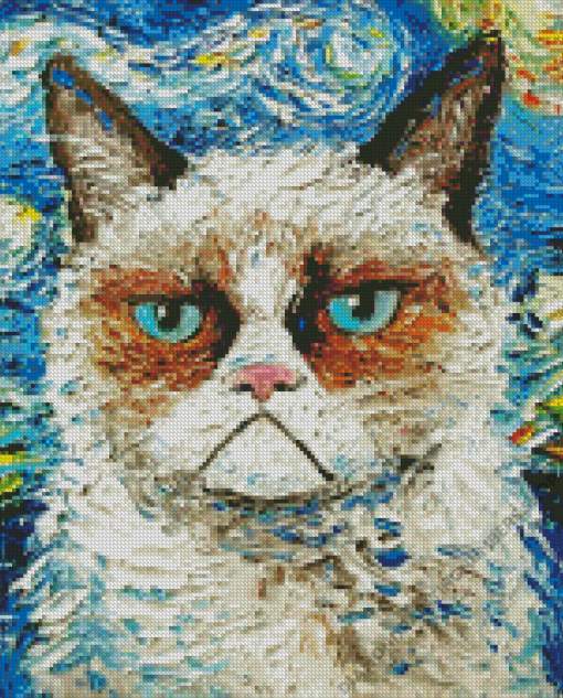 Abstract Grumpy Cat Diamond Painting