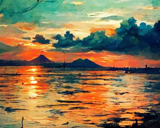 Abstract Sunset Manila Bay Diamond Painting