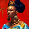 African Woman With Earrings Diamond Painting