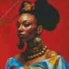 African Woman With Earrings Diamond Painting