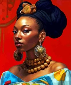 African Woman With Earrings Diamond Painting