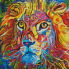 Artistic And Colorful Lion Portrait Diamond Painting