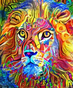 Artistic And Colorful Lion Portrait Diamond Painting