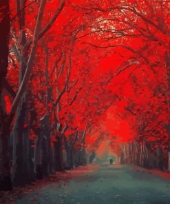 Beautiful Red Forest Diamond Painting