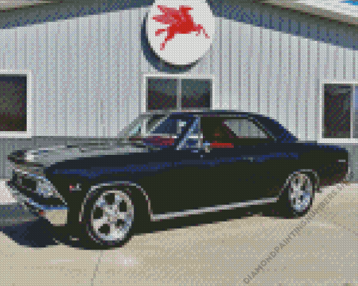 Black 1966 Chevrolet Chevelle Diamond Painting