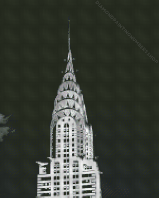 Black And White Chrysler Building Diamond Painting