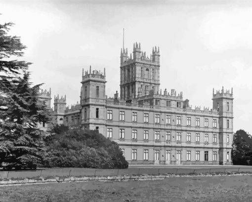 Black And White Highclere Castle Diamond Painting