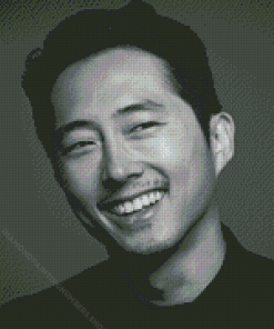 Black And White Steven Yeun Diamond Painting