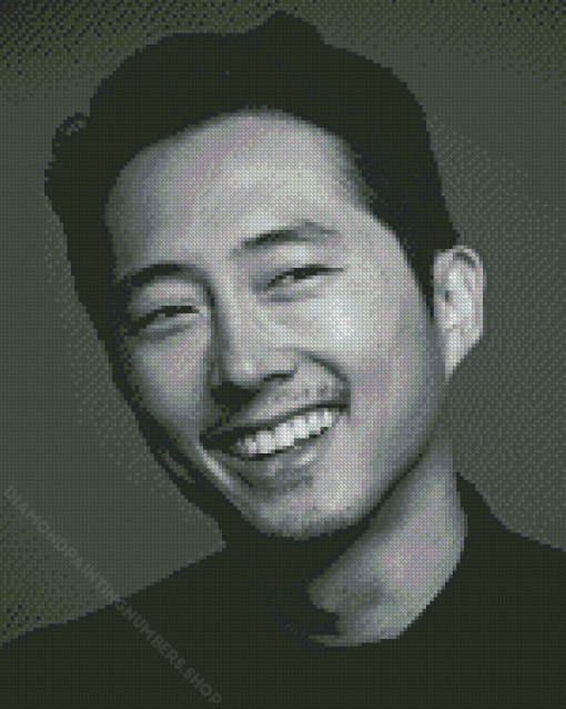 Black And White Steven Yeun Diamond Painting