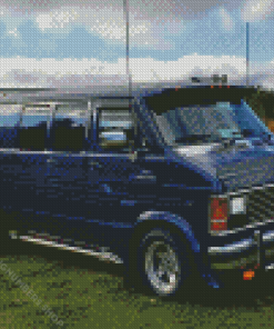 Blue Dodge Van Diamond Painting