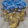 Blue Hydrangeas In Jars Diamond Painting