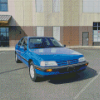 Blue Peugeot 405 Car Diamond Painting