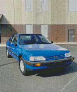 Blue Peugeot 405 Car Diamond Painting