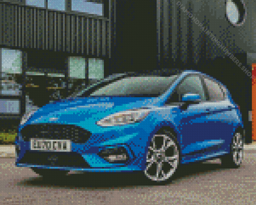 Blue Ford Fiesta Diamond Painting