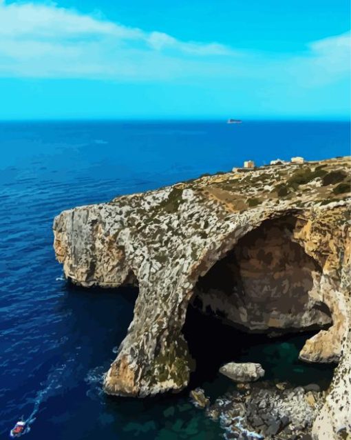 Blue Grotto In Capri Island Diamond Painting