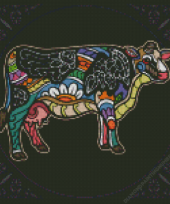 Colorful Cow Mandala Arts Diamond Painting