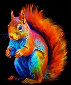 Colorful Rainbow Squirrel Diamond Painting