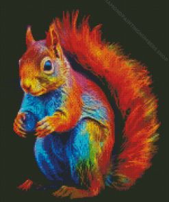 Colorful Rainbow Squirrel Diamond Painting