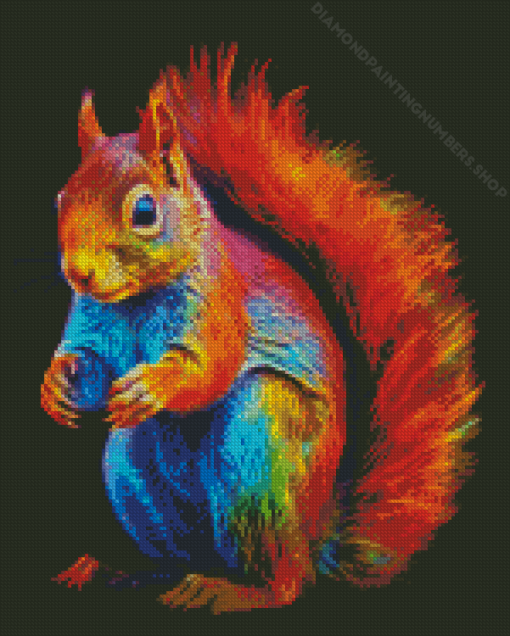 Colorful Rainbow Squirrel Diamond Painting