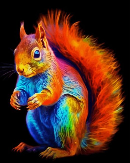 Colorful Rainbow Squirrel Diamond Painting