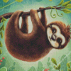 Cute Hanging Sloth Diamond Painting