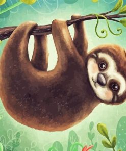 Cute Hanging Sloth Diamond Painting