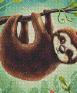 Cute Hanging Sloth Diamond Painting