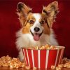 Dog Eating Popcorn Diamond Painting