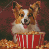 Dog Eating Popcorn Diamond Painting