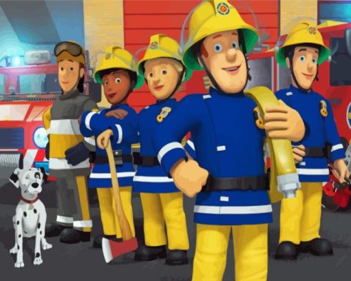 Fireman Sam Characters Diamond Painting