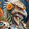 Flowering Steampunk Eagle Diamond Painting