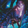 Galaxy Spirit Wolf In Forest Diamond Painting