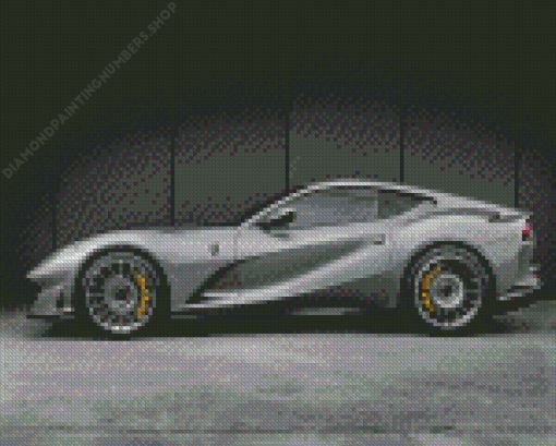 Gray Ferrari 812 Diamond Painting