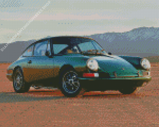 Green Vintage Porsche Diamond Painting