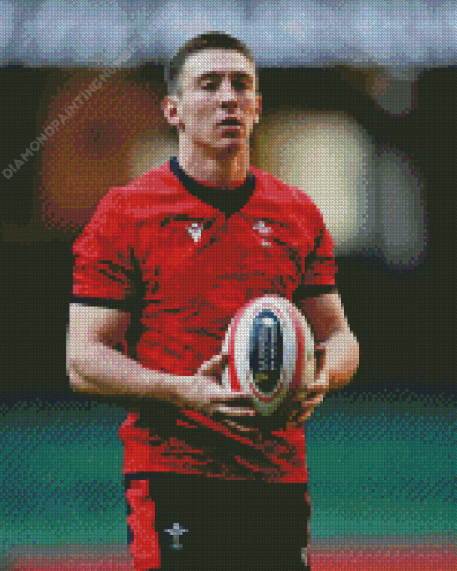 Josh Adams Welsh Rugby Player Diamond Painting