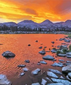 June Lake California Sunset Diamond Painting